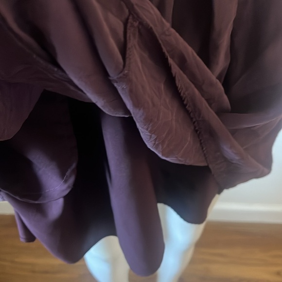 Madewell Skirt Womens XS Purple Hi Lo Silk Blend Pockets Pull On - Picture 6 of 11